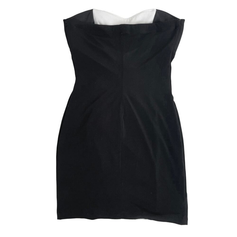 Ruby Rox Black & White Ruched Bodycon Strapless Mini Dress - Picture 5 of 7